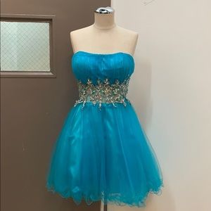 New Teal Sheer Middle Dress Medium